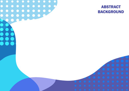 A blue wave and dot on a white abstract background. For cover book, web, presentation, and card.のイラスト素材