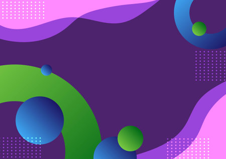 Blue and green circles abstract on a purple background. For cover, book, web, presentation, and card.のイラスト素材