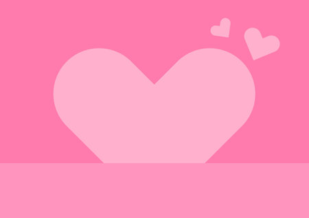 The pink heart on a pastel pink background. For cards, banners, and cover books. Valentine's day concept.のイラスト素材