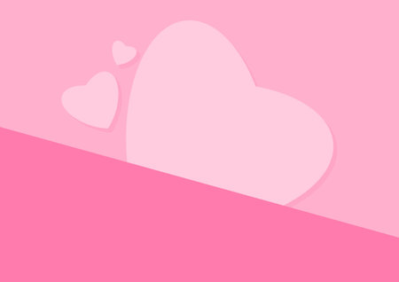 The pink heart on a pastel pink background. For cards, banners, and cover books. Valentine's day concept.のイラスト素材