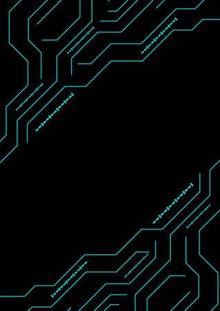 Green circuit board on black technology abstract background.のイラスト素材