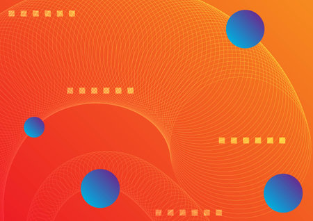 blue and purple geometric abstract on a orange background. For cover, book, web, presentation, and card.のイラスト素材