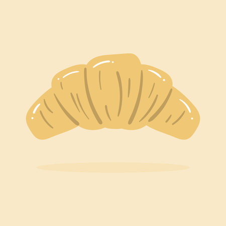 Croissant isolated on a yellow background.のイラスト素材