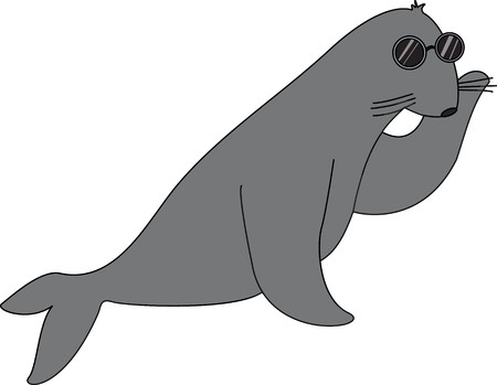 seal illustration on a white backgroundの写真素材