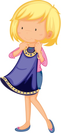 illustration of a girl on a white backgroundのイラスト素材