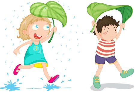illustration of a kids on a white backgroundの写真素材