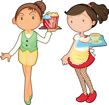 illustration of a girls on a white backgroundのイラスト素材