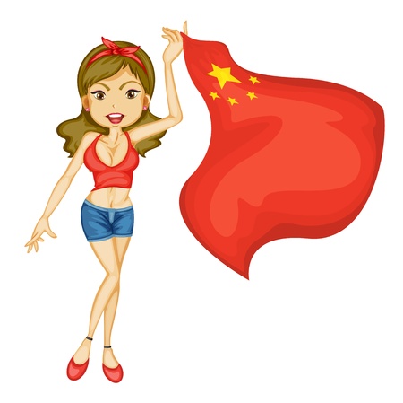 Illustration of a patriotic womanのイラスト素材