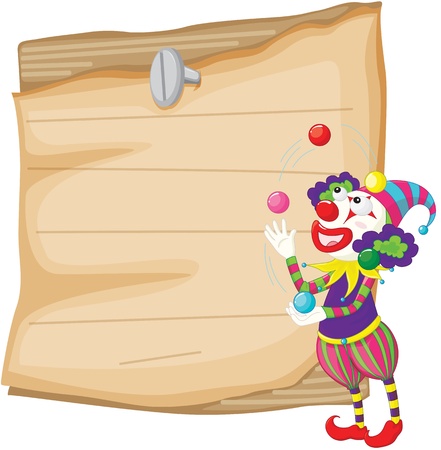Clown illustration with note areaのイラスト素材