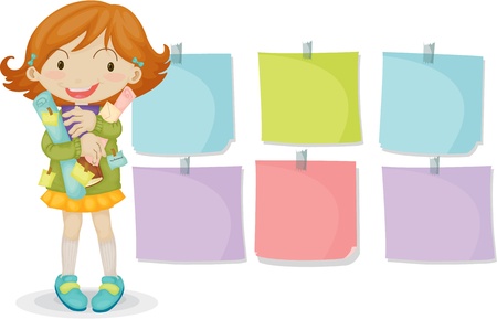 Illustration of A Girl on white backgroundのイラスト素材