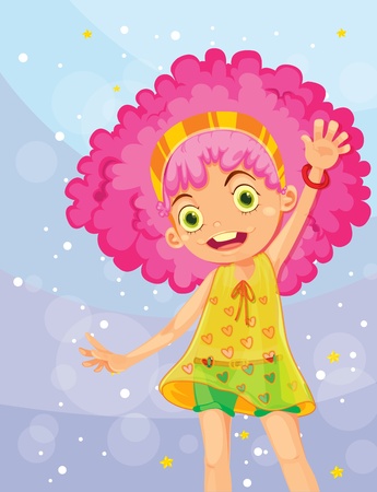 Illustration of fashionable girlのイラスト素材