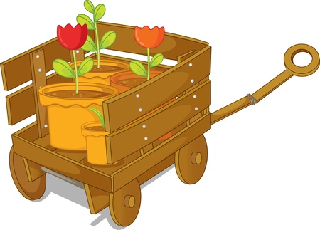 illustration of trolley on whiteのイラスト素材