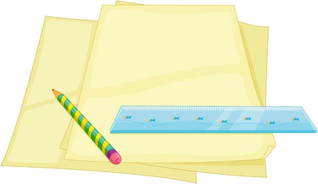Illustration of  a stationary on whiteのイラスト素材