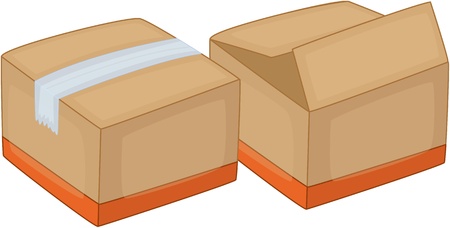 illustration of packing boxes on white