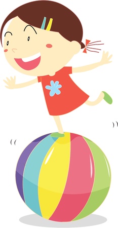 illustration of girl on whiteのイラスト素材