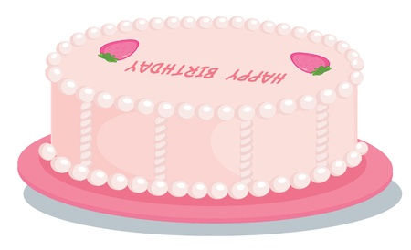 Illustration of  a cake on white