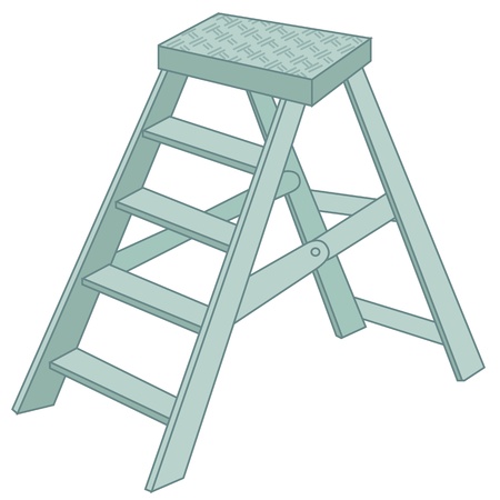 illustration of ladder on whiteのイラスト素材