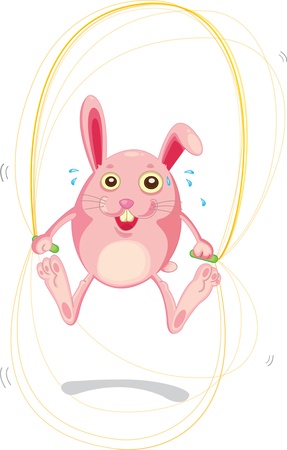 Illustration of  a cartoon rabbit on whiteのイラスト素材