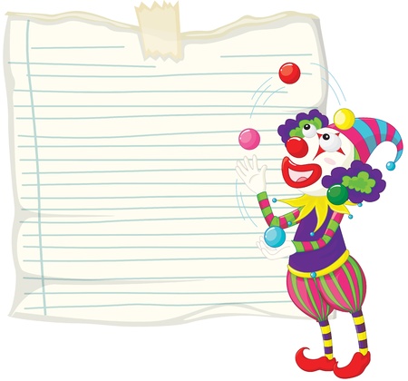 Clowns illustration blank signのイラスト素材
