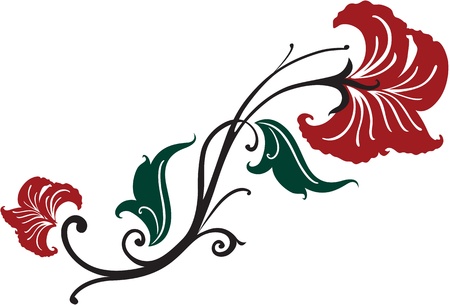 illustration of a floral design on whiteのイラスト素材