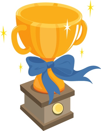 illustration of trophy on whiteのイラスト素材