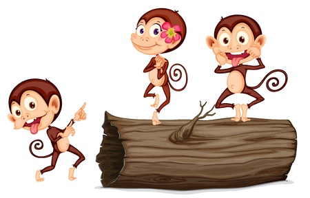 Illustration of cartoon monkeyのイラスト素材