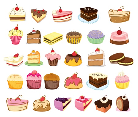 Illustration of collection of cakes