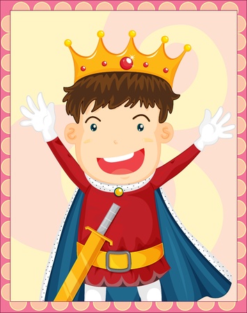 Illustration of young king in a frameのイラスト素材