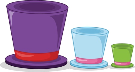 illustration of three assorted hats on whiteのイラスト素材