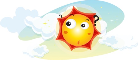 Illustration of sun on whiteのイラスト素材