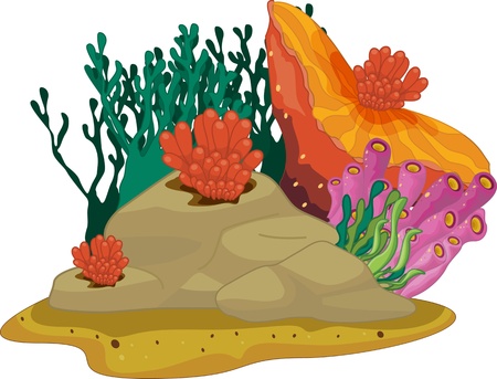 illustration of sea grass under waterのイラスト素材