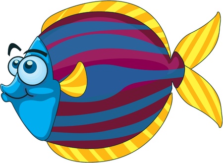 Illustration of  a cartoon fish on whiteのイラスト素材