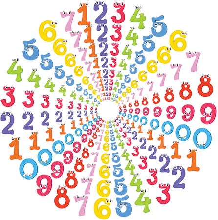 illustration of numbers in circular shape