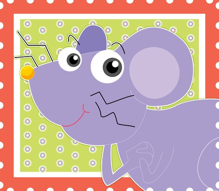 illustration of image of rat on stampのイラスト素材