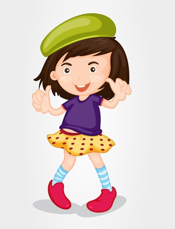 Dancing girl in fashionable clothesのイラスト素材