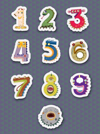 Illustration of number stickers on whiteのイラスト素材
