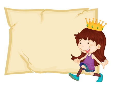 Young queen in front of paperのイラスト素材