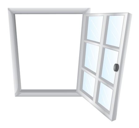 Illustration of a single window frame in whiteのイラスト素材