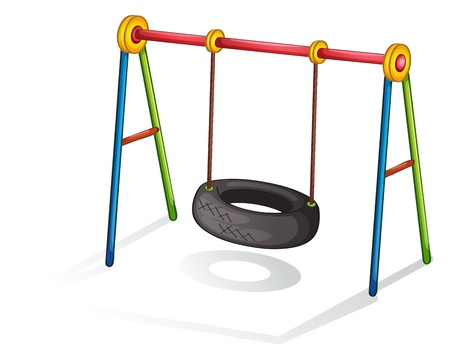 Isolated illustration of play equipment - tire swingのイラスト素材