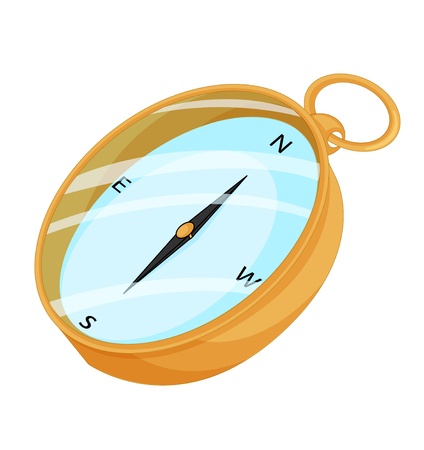 Camping compass on a white backgroundのイラスト素材