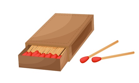 Box of matches on a white backgroundのイラスト素材