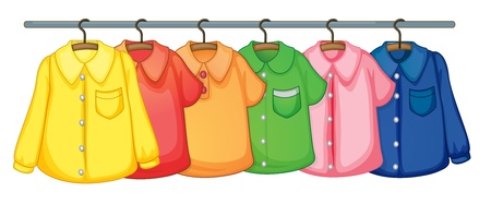 Rack on clothes on whiteのイラスト素材