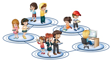 Illustration of social network conveptのイラスト素材