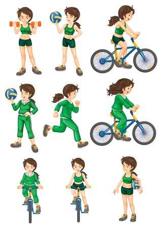 Collection of isolated woman doing exercisesのイラスト素材