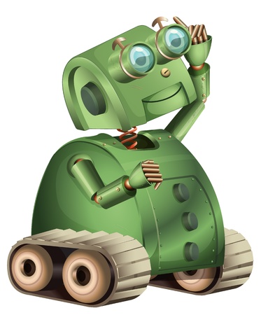 Illustration of an old style robotのイラスト素材