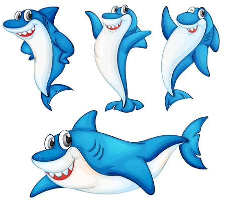Illustraiton of comical shark seriesのイラスト素材