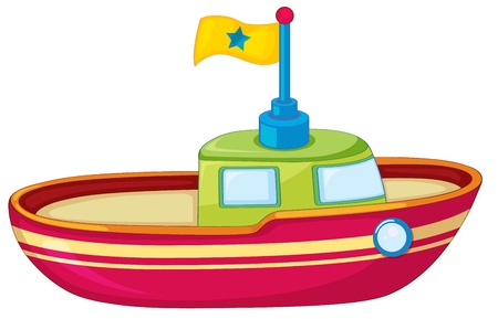 Illustration of a toy boat on whiteのイラスト素材
