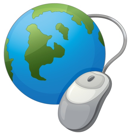 Illustration  Earth and mouse internet iconのイラスト素材