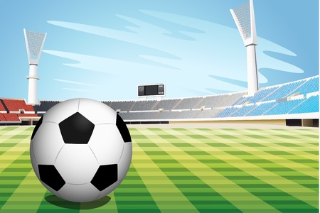 Illustration of a soccer ball in stadiumのイラスト素材