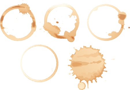 Illustration of coffee stains on whiteのイラスト素材